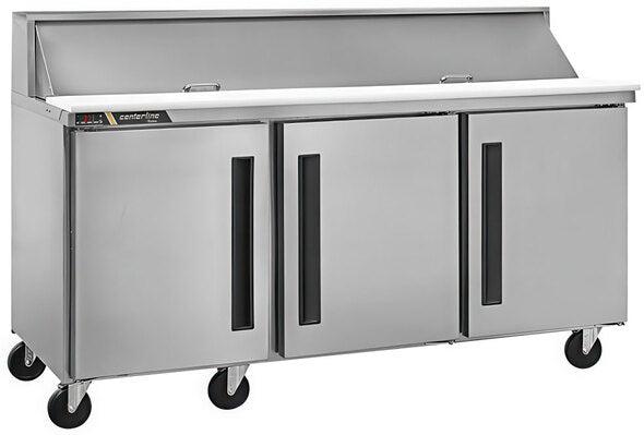 Centerline By Traulsen - 72.5" 3 Door Refrigerated Sandwich Prep Table - CLPT-7220-SD-LRR