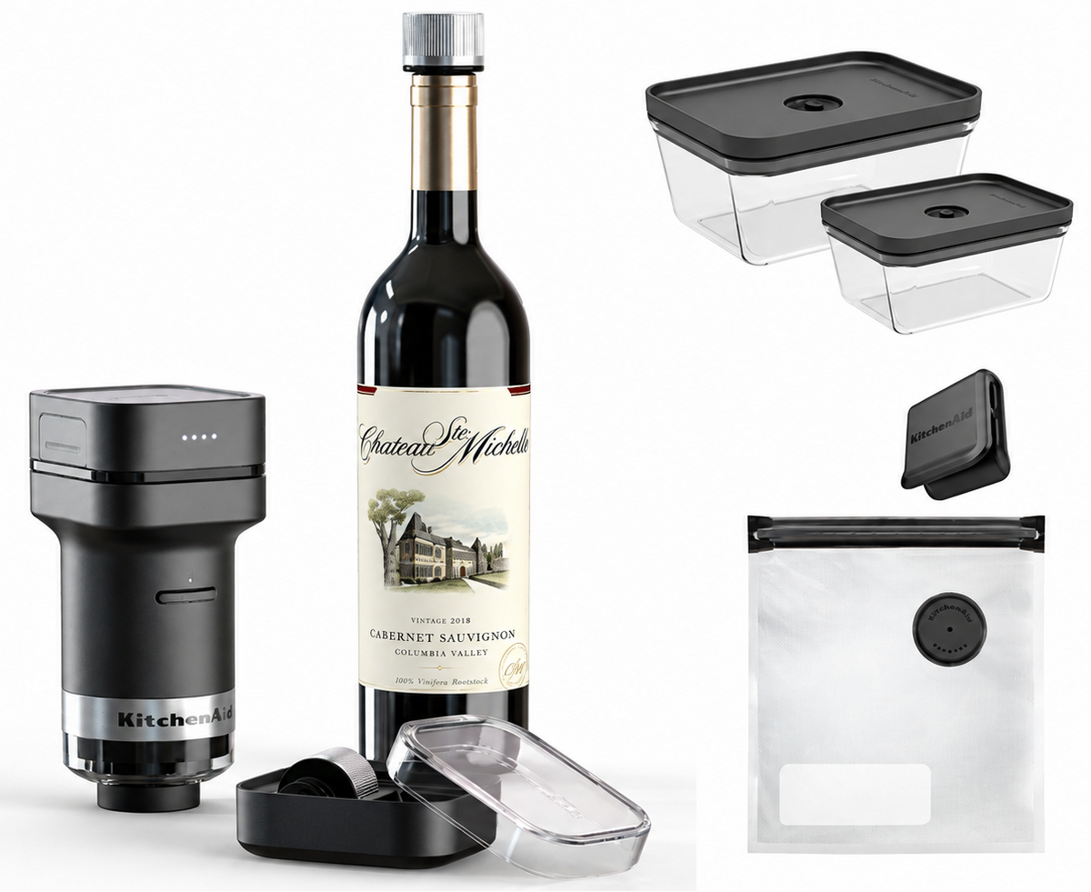 KitchenAid - Go™ Handheld Vacuum Sealer With Starter Kit & Accessories - KVSHR51BM