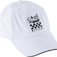 Chef Revival - 100% Cotton Black Chef's Baseball Cap with Adjustable Head Strap & Chef Logo - H064BK