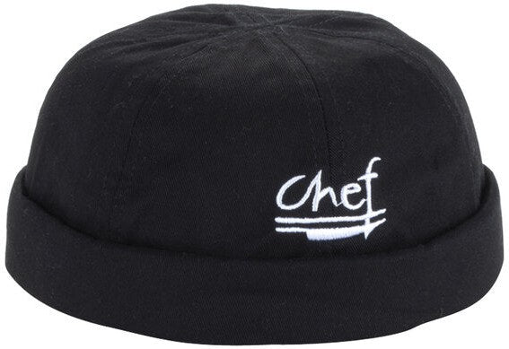 Chef Revival - 100% Cotton Chef's Beanie Cap With Chef Logo - H060BK