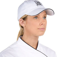 Chef Revival - 100% Cotton White Chef's Baseball Cap with Adjustable Head Strap & Chef Logo - H063WH