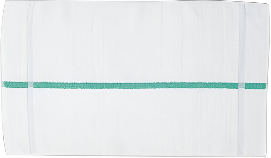 Chef Revival - 15" x 25" Oversized White Cotton Bar Towel with Green Stripe, Pack of 12 - HTI15GS