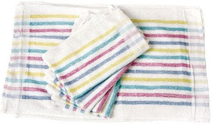 Chef Revival - 15" x 26"Cotton White Multi Stripe Kitchen Towel, Pack of 12- 705MSK