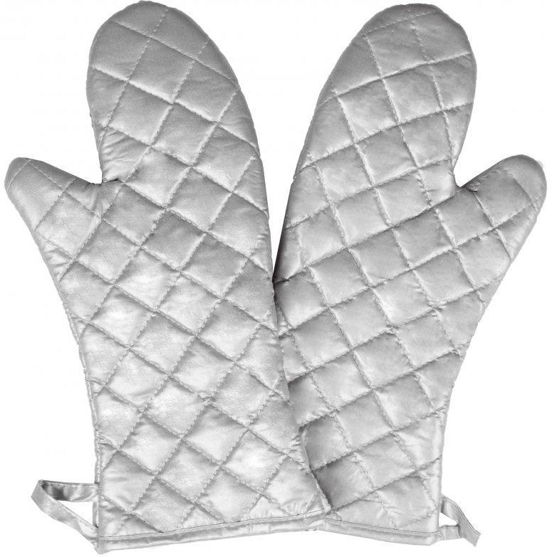 Chef Revival - 16" Silicone Silver Elbow Length Non-Stick Oven Mitt, Pair - OMS26SL