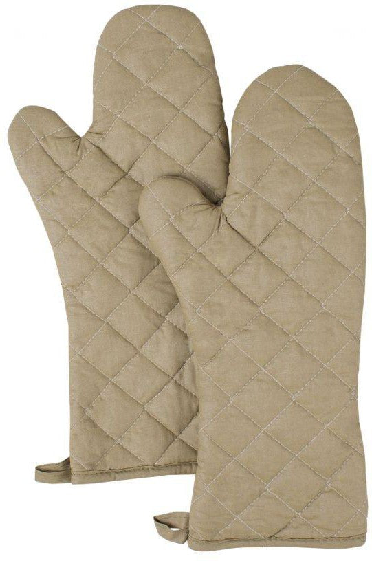 Chef Revival - 16" Silicone Tan Elbow Length Non-Stick Oven Mitt, Pair - OMT26TN