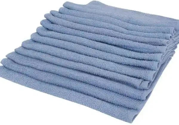 Chef Revival - 16" x 19" Cotton Blue Rabbed Terry Bar Towel (32 Oz), Pack of 12- HBMRBL