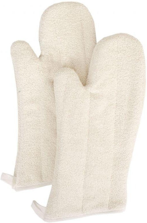Chef Revival - 17" Chef's Line® Terry Beige Elbow Length High Heat Steam Stopping Oven Mitt, Pair - CLTTSBOM7BE