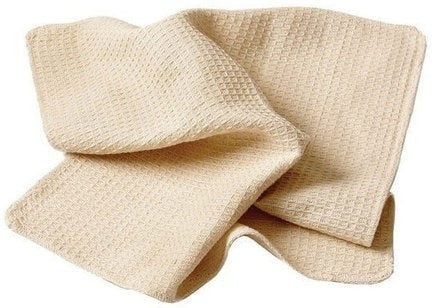 Chef Revival - 18" x 18" Cotton Tan Waffle Weave Bar Towel , Pack of 12- 700WT