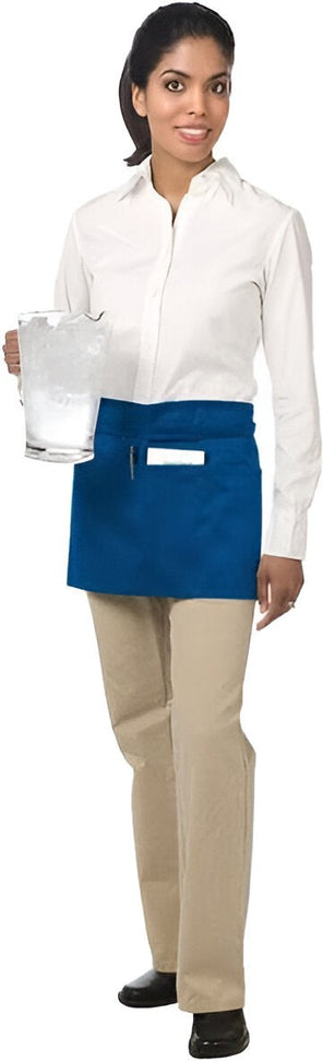 Chef Revival - 24" x 12" Poly-Cotton Burgundy Waist Apron With 3 Pocket - 605WAFH - DISCONTINUED