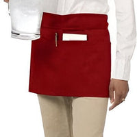 Chef Revival - 24" x 12" Poly-Cotton Burgundy Waist Apron With 3 Pocket - 605WAFH - DISCONTINUED