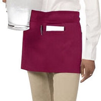 Chef Revival - 24" x 12" Poly-Cotton Burgundy Waist Apron With 3 Pocket - 605WAFH - DISCONTINUED