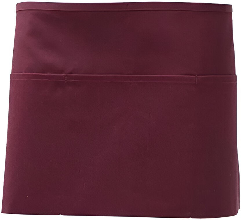 Chef Revival - 24" x 12" Poly-Cotton Burgundy Waist Apron With 3 Pocket - 605WAFH - DISCONTINUED