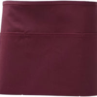 Chef Revival - 24" x 12" Poly-Cotton Burgundy Waist Apron With 3 Pocket - 605WAFH - DISCONTINUED