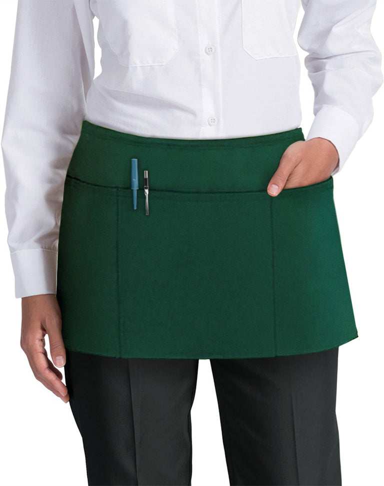 Chef Revival - 24" x 12" Poly-Cotton Burgundy Waist Apron With 3 Pocket - 605WAFH - DISCONTINUED