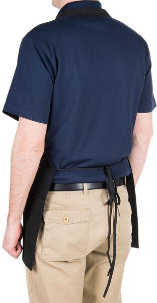 Chef Revival - 24" x 27" Mid Length Polyester Front House Bib Apron with 3 Pocket - 602PS-BK