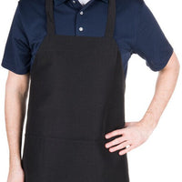 Chef Revival - 24" x 27" Mid Length Polyester Front House Bib Apron with 3 Pocket - 602PS-BK