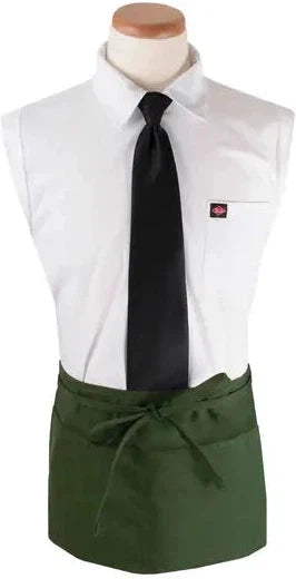 Chef Revival - 25"x 11" Polyester Hunter Green 3 Pocket Waist Apron with Pan Pocket - 3PWACHG