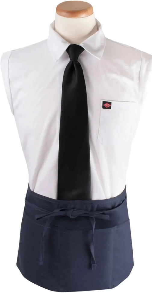 Chef Revival - 25"x 11" Polyester Navy Blue 3 Pocket Waist Apron with Pan Pocket - 3PWACNV