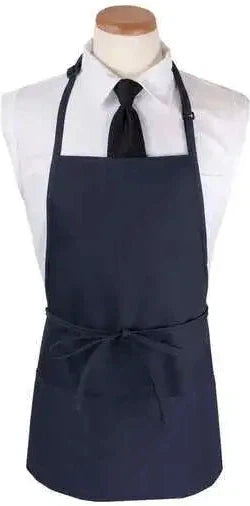 Chef Revival - 26" x 23" Poly-Cotton Navy Blue Bib Apron with 3 Pocket & Pan Pocket - 3PBIANVFP