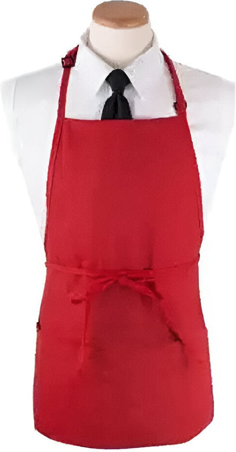 Chef Revival - 26" x 23" Poly-Cotton Red Bib Apron with 3 Pocket & Pan Pocket - 3PBIARDFP