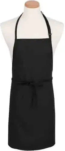 Chef Revival - 26" x 31" Poly-Cotton Black Bib Apron - NPBIABK