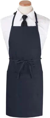 Chef Revival - 26" x 31" Poly-Cotton Navy Blue Bib Apron with 3 Pocket & Pan Pocket - 3PBIAELNV