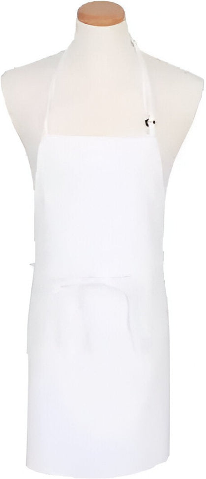 Chef Revival - 26" x 31" Poly-Cotton White Bib Apron - NPBIAWH