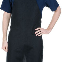 Chef Revival - 27" x 32" Polyester Black Bib Apron with No Pocket - 600PS-NP-BK