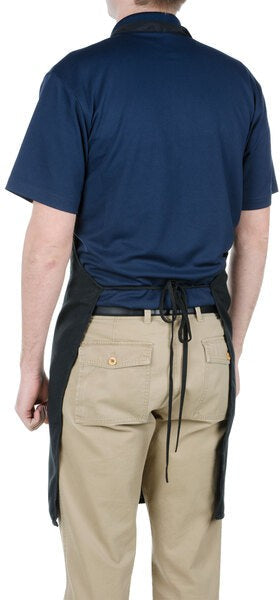 Chef Revival - 27" x 32" Polyester Black Bib Apron with No Pocket - 600PS-NP-BK