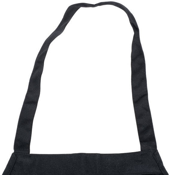 Chef Revival - 27" x 32" Polyester Black Bib Apron with No Pocket - 600PS-NP-BK