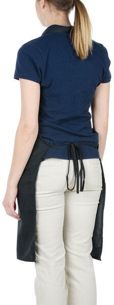 Chef Revival - 27" x 32" Polyester Black Bib Apron with No Pocket - 600PS-NP-BK