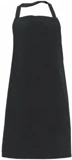 Chef Revival - 27" x 32" Polyester Black Bib Apron with No Pocket - 600PS-NP-BK