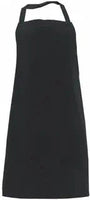 Chef Revival - 27" x 32" Polyester Black Bib Apron with No Pocket - 600PS-NP-BK