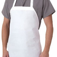 Chef Revival - 27" x 32" Polyester White Bib Apron with No Pocket - 600PS-NP
