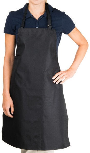 Chef Revival - 27" x 33" Polyester Black Bib Apron with vinyl Backing Waterproof Adjustable Neck Strap - 601MAJ-BK