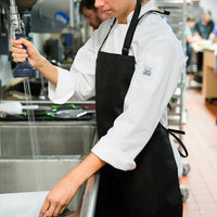 Chef Revival - 27" x 33" Polyester Black Bib Apron with vinyl Backing Waterproof Adjustable Neck Strap - 601MAJ-BK