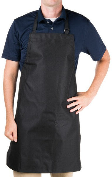 Chef Revival - 27" x 33" Polyester Black Bib Apron with vinyl Backing Waterproof Adjustable Neck Strap - 601MAJ-BK