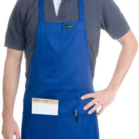 Chef Revival - 28" x 25" Mid Length Poly-Cotton Front House Bib Apron with 3 Pocket - 602BAFH