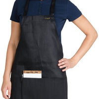 Chef Revival - 28" x 25" Mid Length Poly-Cotton Front House Bib Apron with 3 Pocket - 602BAFH