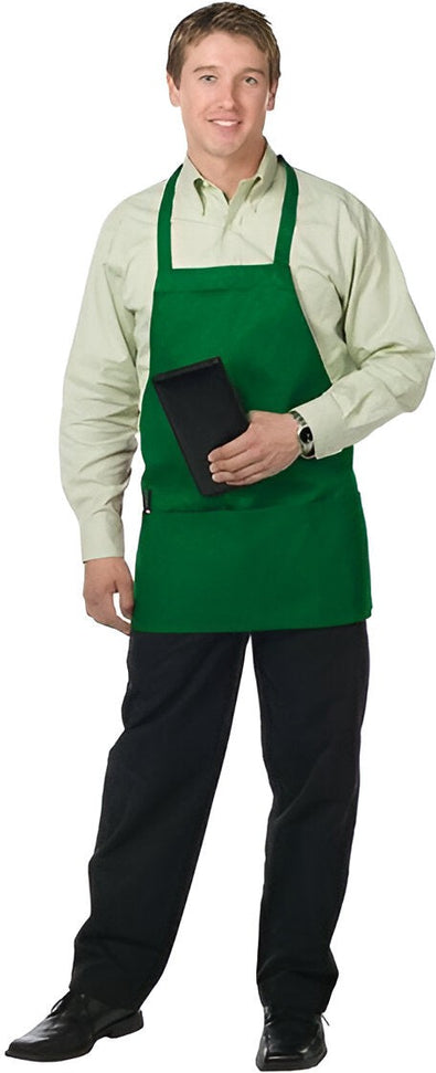 Chef Revival - 28" x 27" Poly-Cotton Bib Apron with 3 Pocket & Adjustable Neck - 612BAFH