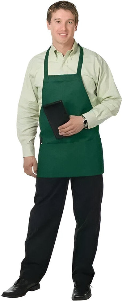 Chef Revival - 28" x 27" Poly-Cotton Bib Apron with 3 Pocket & Adjustable Neck - 612BAFH