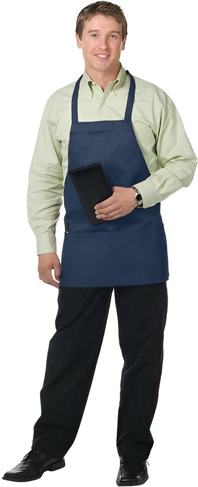 Chef Revival - 28" x 27" Poly-Cotton Bib Apron with 3 Pocket & Adjustable Neck - 612BAFH