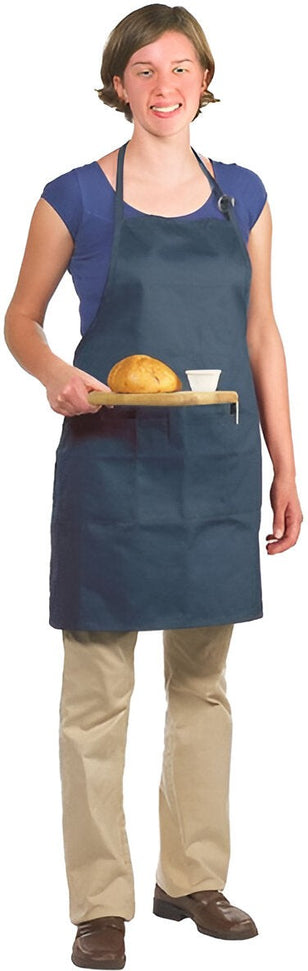 Chef Revival - 28" x 30" Poly-Cotton Utility Bib Apron with 3 Pocket & Adjustable Neckstrap - 601BAO-3
