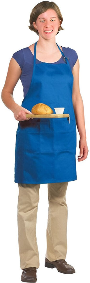 Chef Revival - 28" x 30" Poly-Cotton Utility Bib Apron with 3 Pocket & Adjustable Neckstrap - 601BAO-3