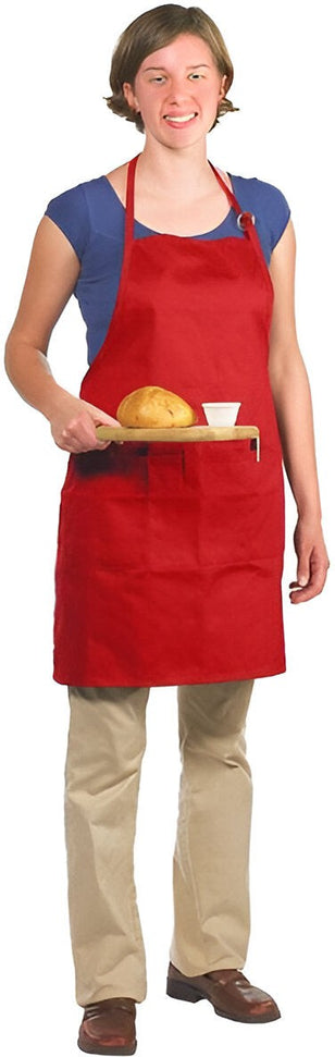 Chef Revival - 28" x 30" Poly-Cotton Utility Bib Apron with 3 Pocket & Adjustable Neckstrap - 601BAO-3