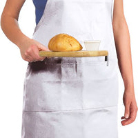 Chef Revival - 28" x 30" Poly-Cotton Utility Bib Apron with 3 Pocket & Adjustable Neckstrap - 601BAO-3