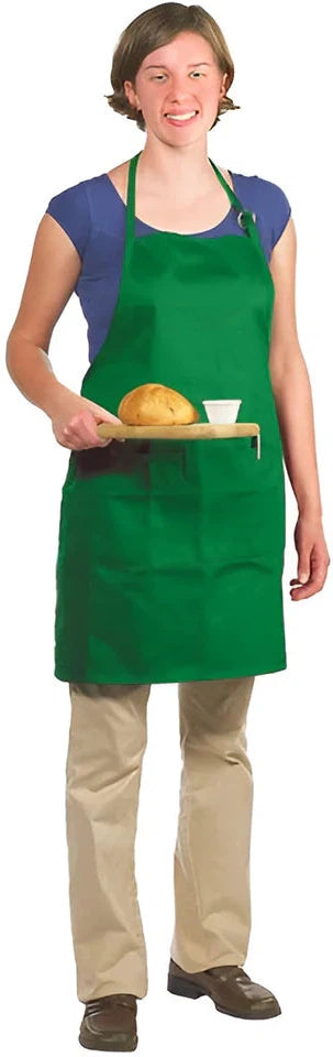 Chef Revival - 28" x 30" Poly-Cotton Utility Bib Apron with 3 Pocket & Adjustable Neckstrap - 601BAO-3
