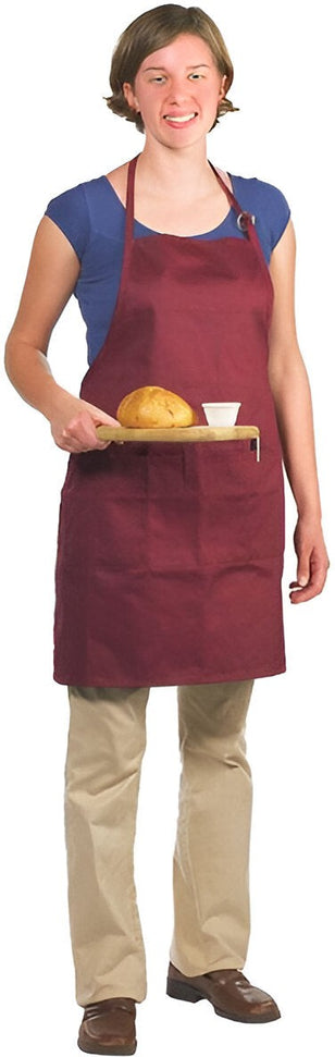 Chef Revival - 28" x 30" Poly-Cotton Utility Bib Apron with 3 Pocket & Adjustable Neckstrap - 601BAO-3