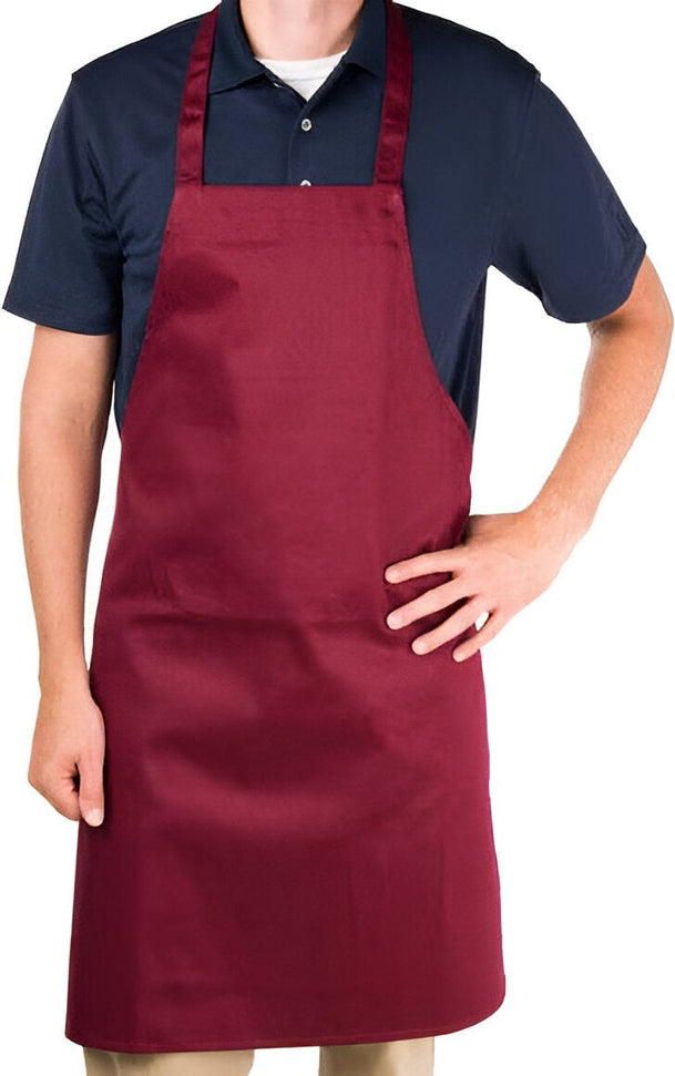 Chef Revival - 28" x 34" Full Length Poly-Cotton Utility Bib Apron with No Pocket - 601NP