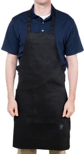 Chef Revival - 28" x 34" Full Length Poly-Cotton Utility Bib Apron with Pocket - 601BAC